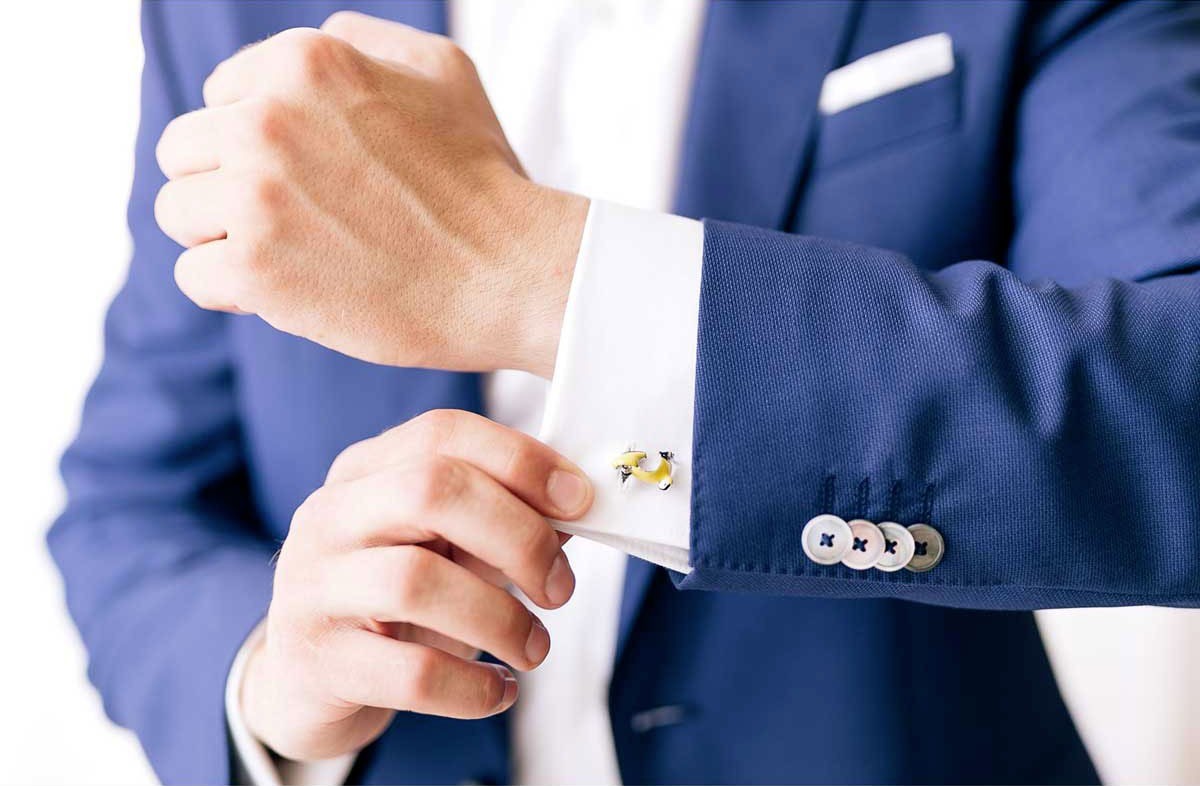 Custom vespa cufflinks for this groom