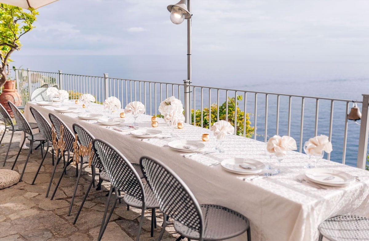 Wedding reception table in Cinque Terre