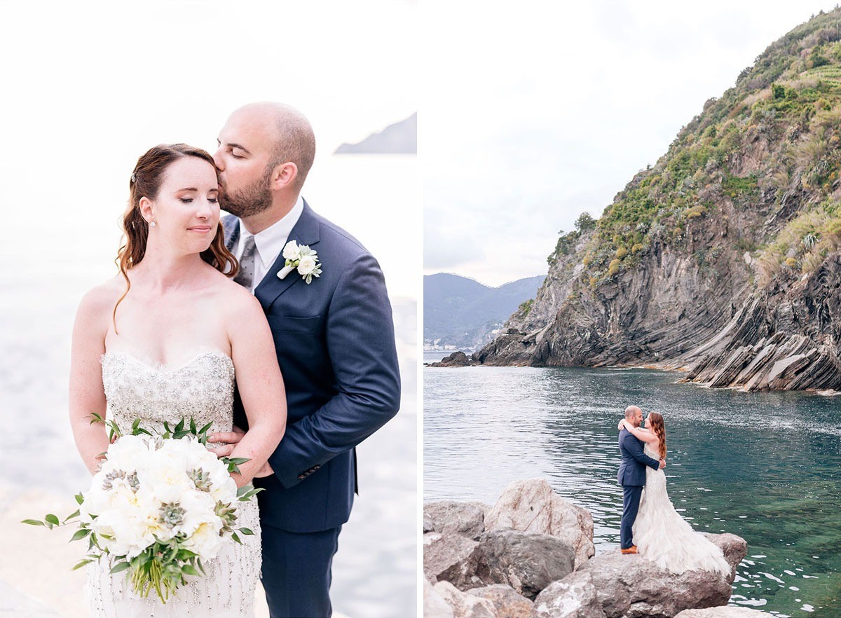 Romantic spot in Vernazza for a wedding couple