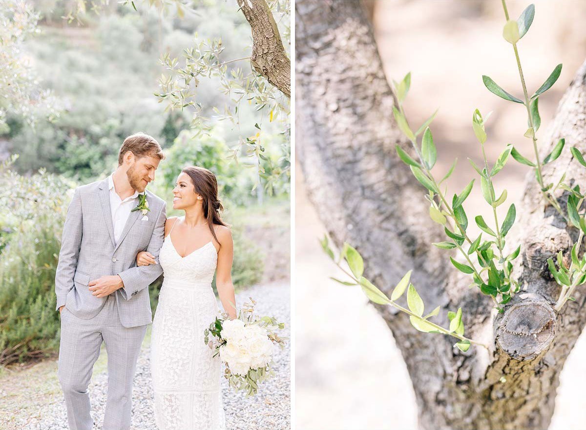 Romantic wedding photography of bride and groom in Monterosso al Mare