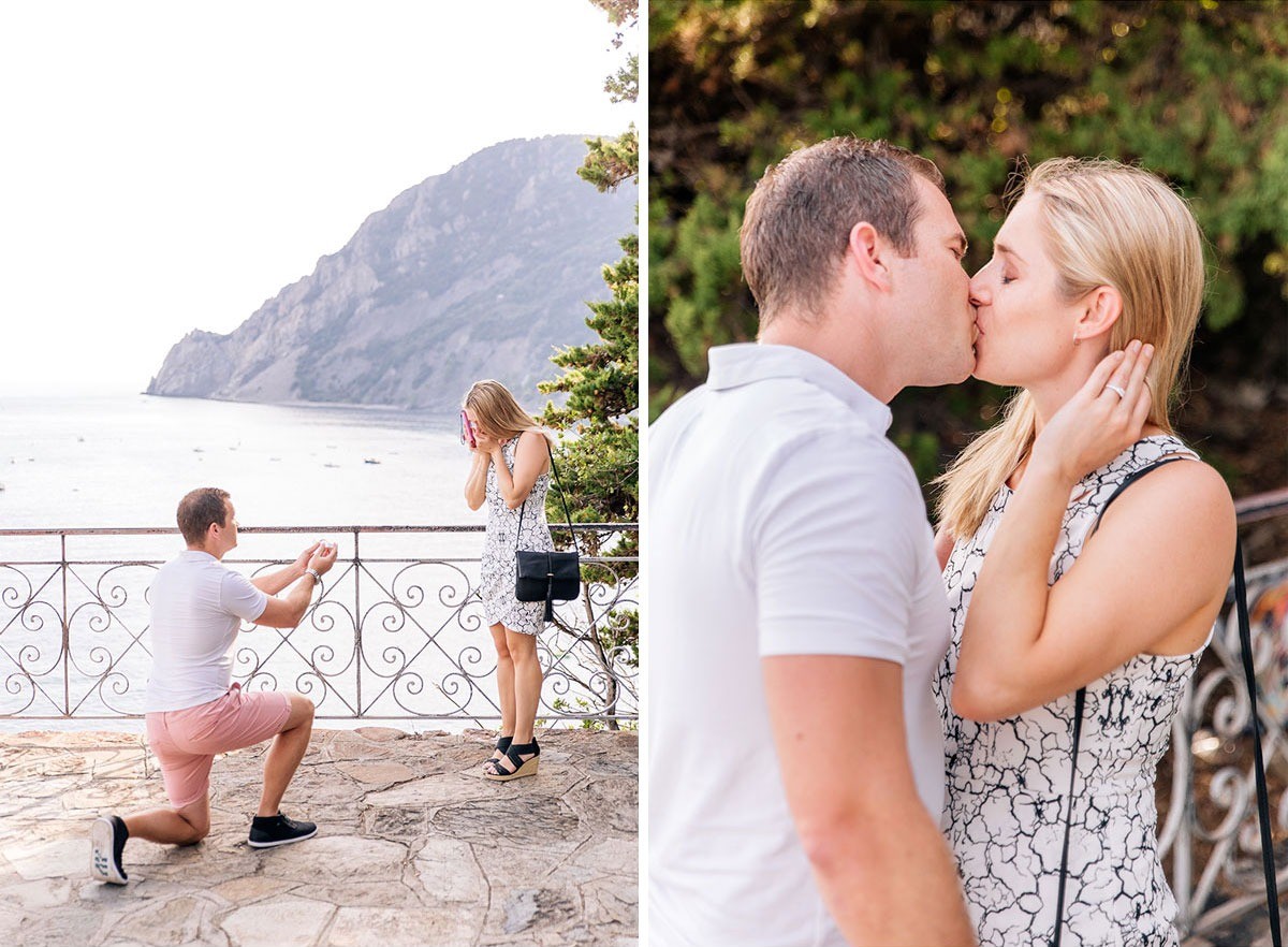 Romantic marriage proposal in Monterosso al Mare