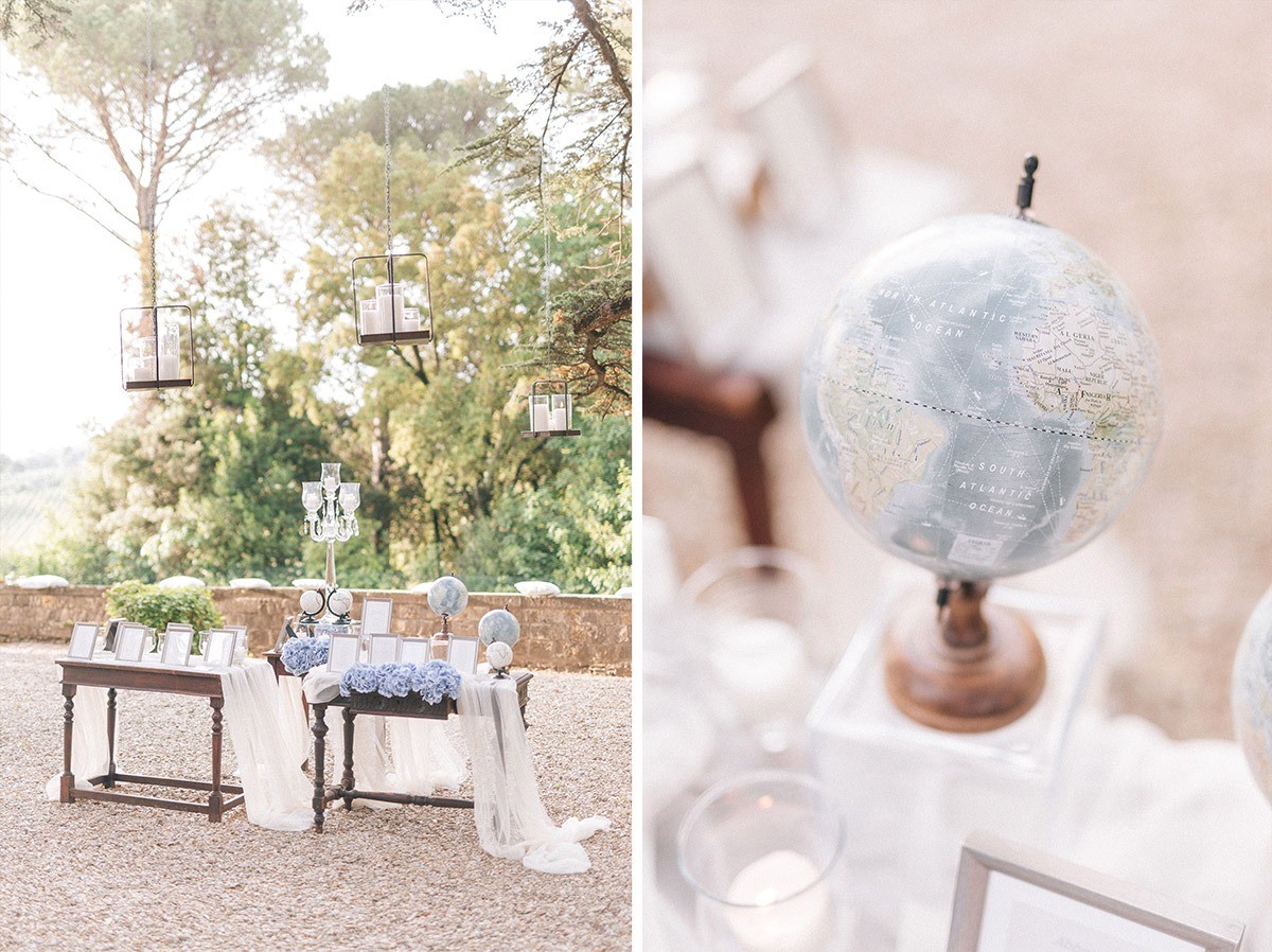 Elegant castle wedding details in Chianti